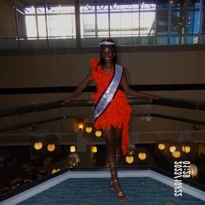 Mc2 Backless Orange Dress